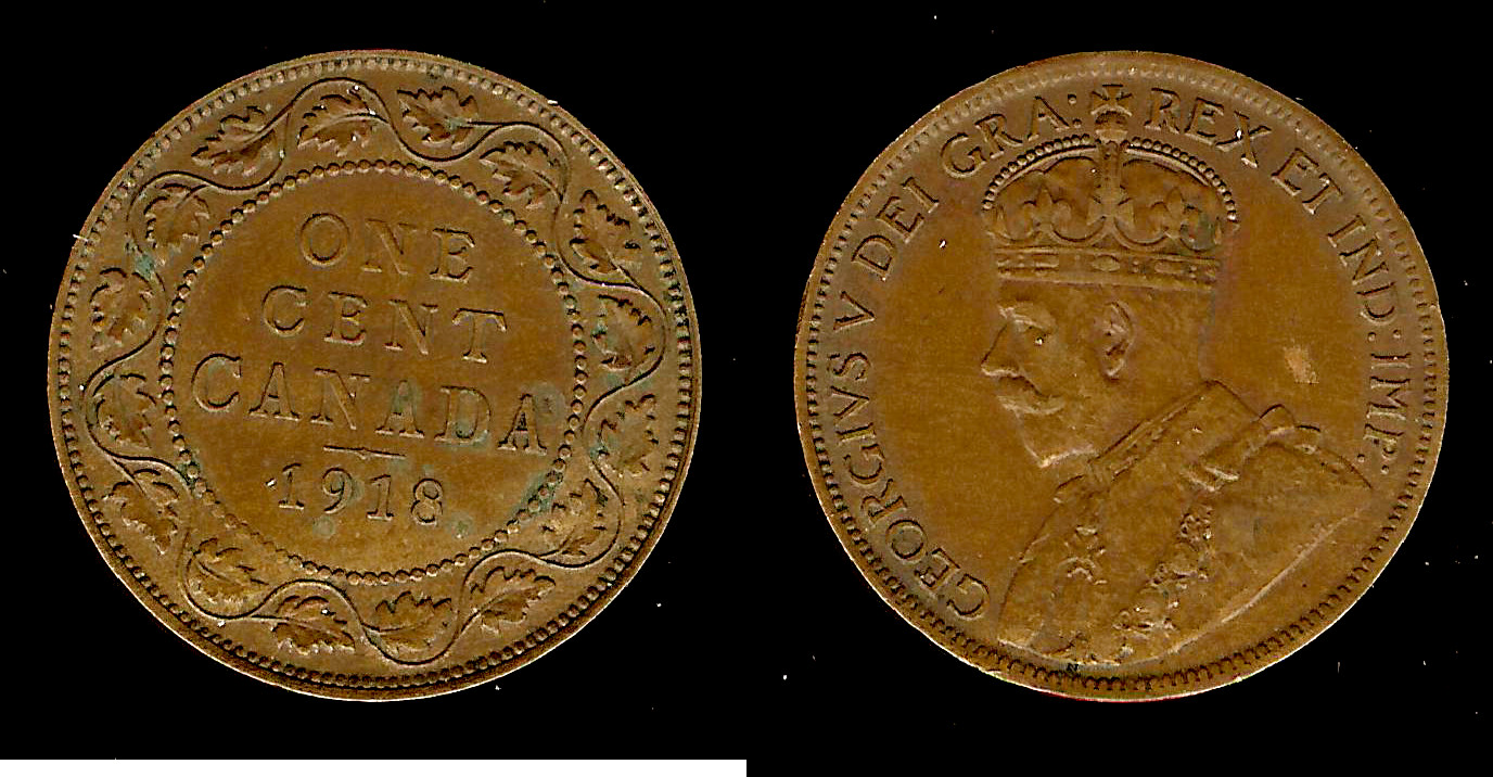 Canada 1 cent 1918 SUP